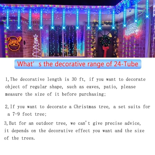 Orange Meteor Shower Icicle String Lights O7905