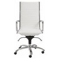 White High Back Office Chair with Chromed Steel Base F217