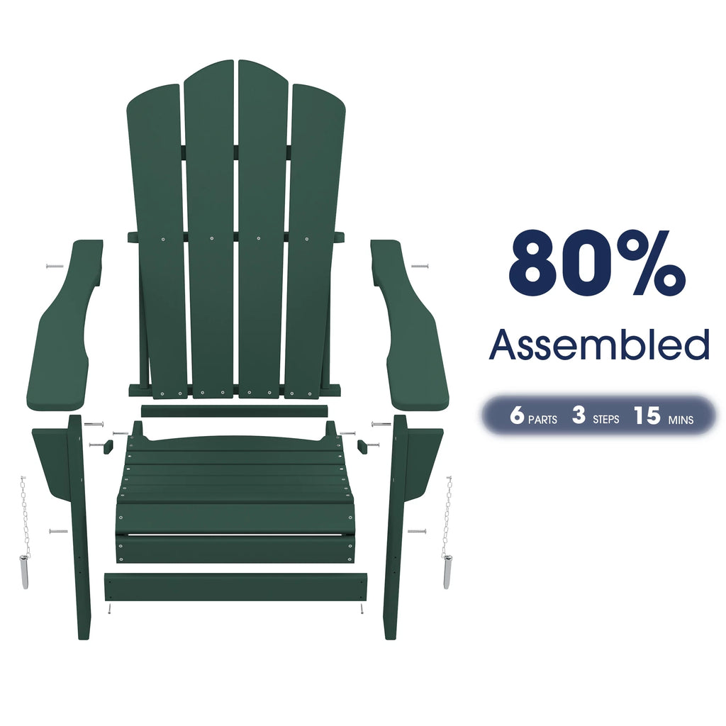 Folding Plastic HDPE Patio Adirondack Chair A4822