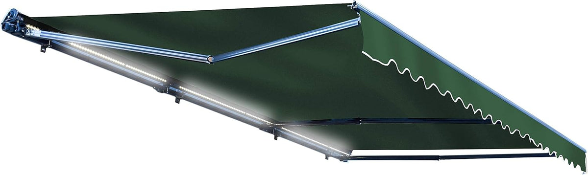 Motorized Retractable Patio Awning, 16x10 Feet, Polyester Canopy, Blue G1624