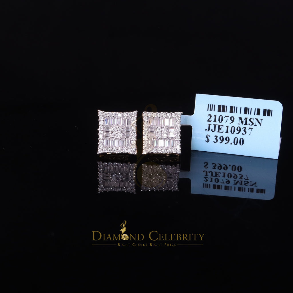 925 Silver Moissanite Baguette Stud Earrings T200