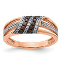 14kt Rose Gold White and Champagne Diamond Ring Size 7 P417