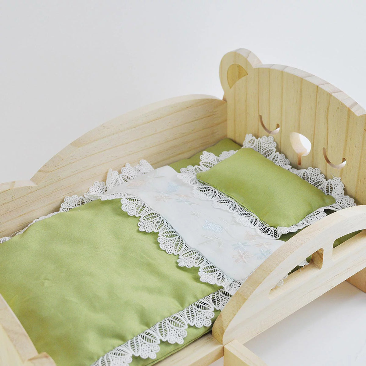 Miniature Wooden Doll Bed with Stairs I32431