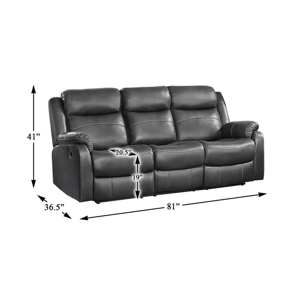 Dark Gray Double Reclining Sofa with Cup Holders A943422