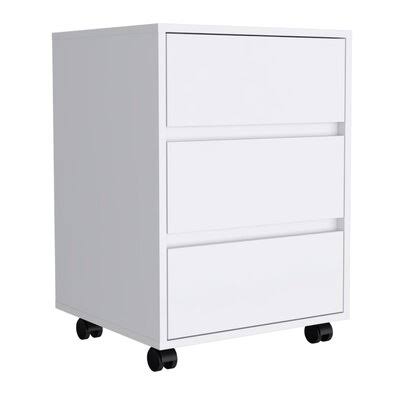 White 3-Drawer Mobile Filing Cabinet X71913