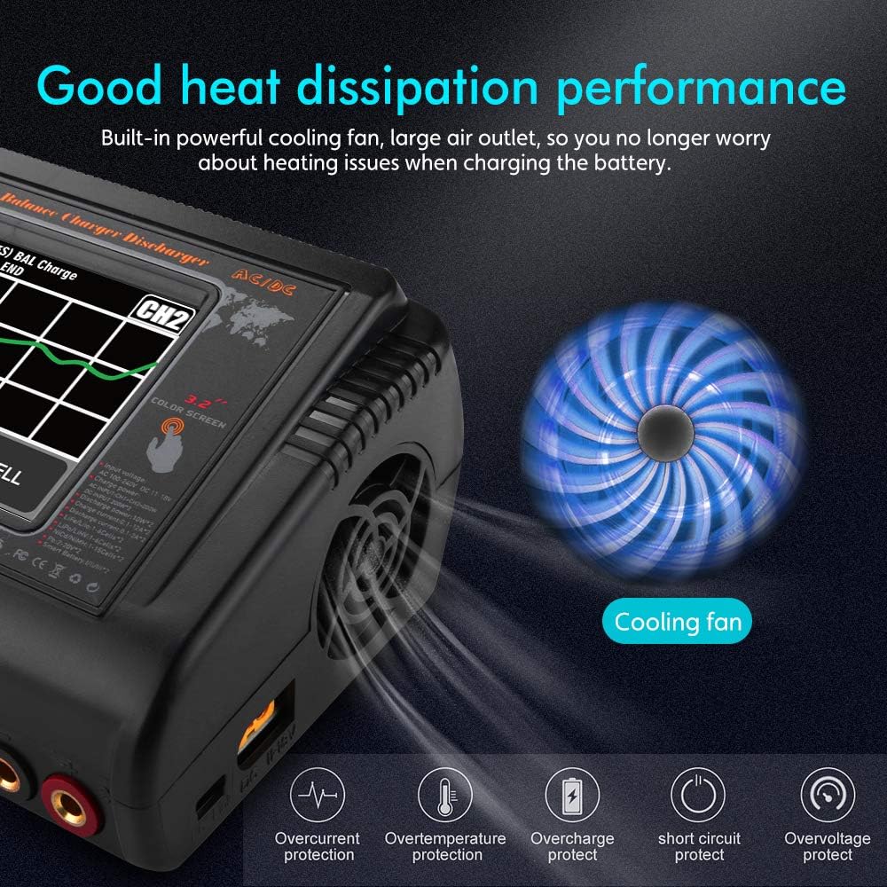 200W AC 400W DC 12A Touch Screen RC Battery Charger Discharger S949