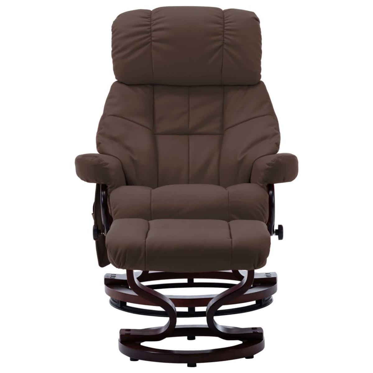 Brown Faux Leather Massage Recliner with Ottoman J483
