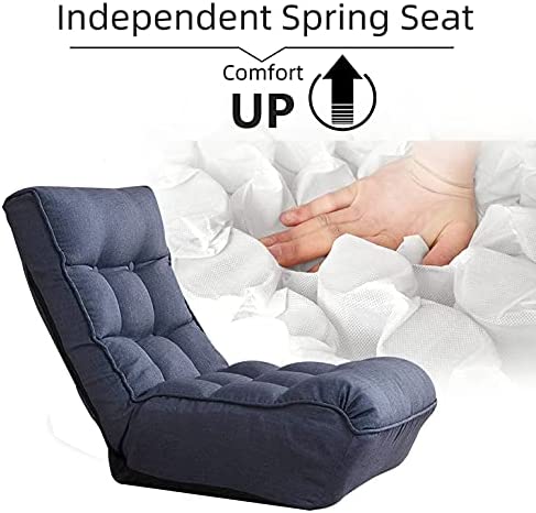 Dark Blue Fabric Folding Chaise Lounge Chair N736416