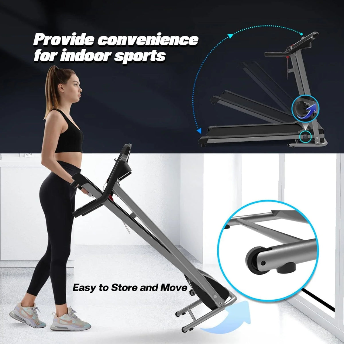 Folding Incline Treadmill with Device Holder D356304