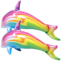 2 Pcs Inflatable Dolphin Toy Swimming Pool Learning Toys W729