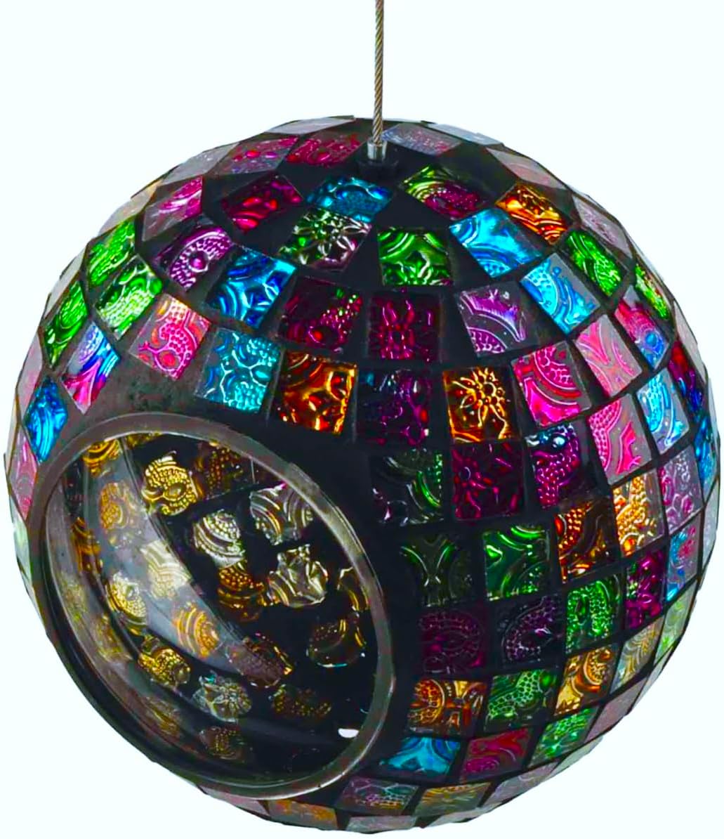Mosaic Glass Hanging Bird Feeder O447762