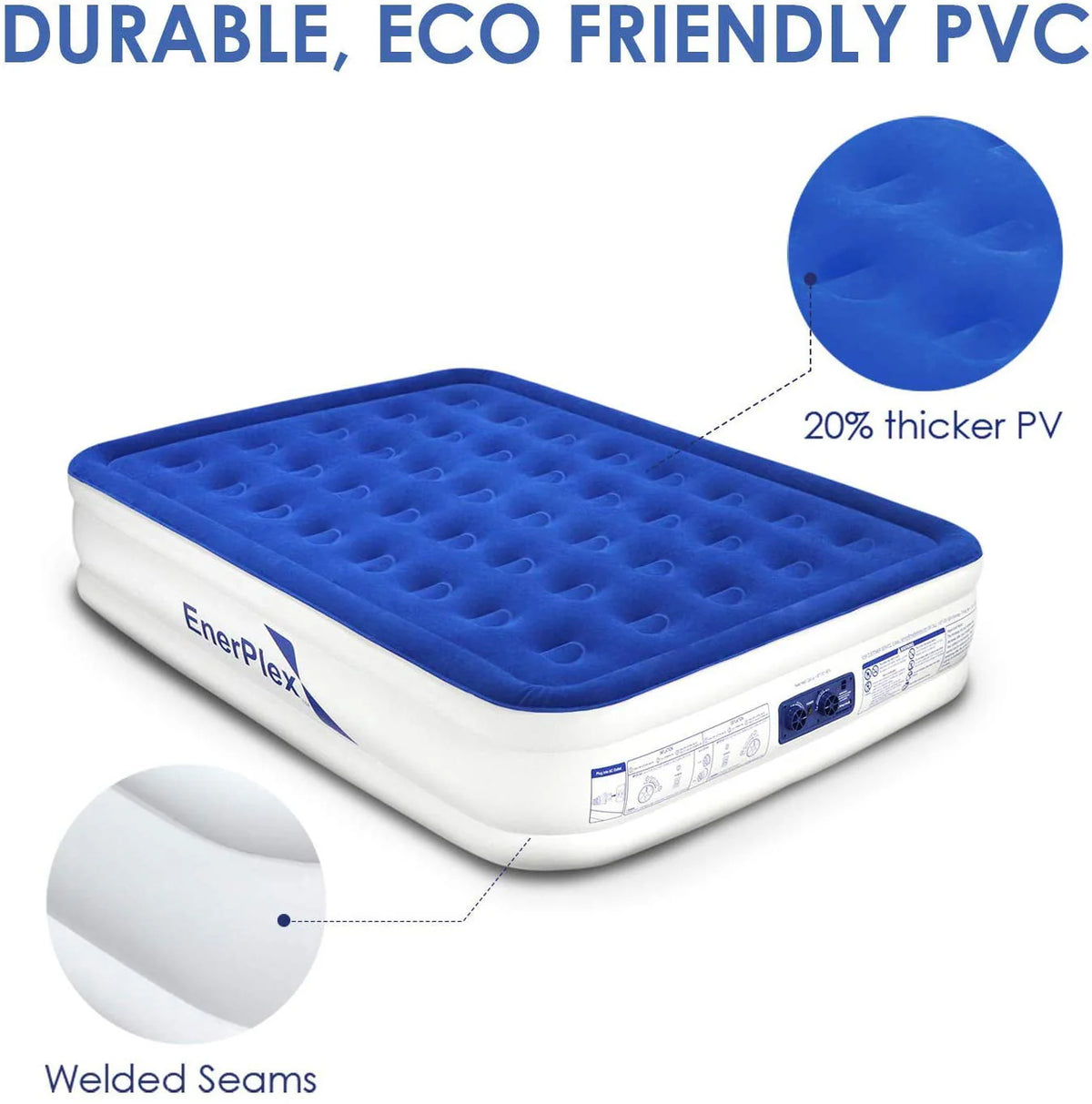 Queen 16 Inch Double High Air Mattress with Built in Pump C166174
