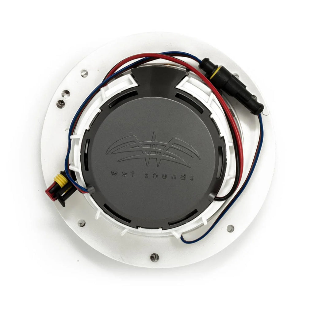 White 6.5 Inch Marine LED Coaxial Speakers with RGB LED Speaker Rings F323
