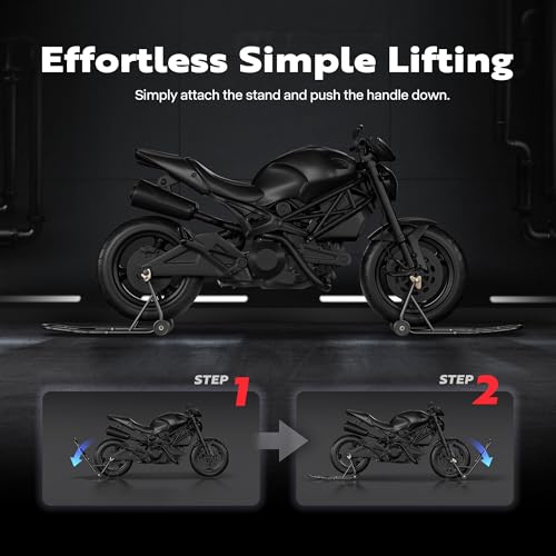 Black Motorcycle Stands 882 Lbs Capacity Front Rear Wheels Lift R385