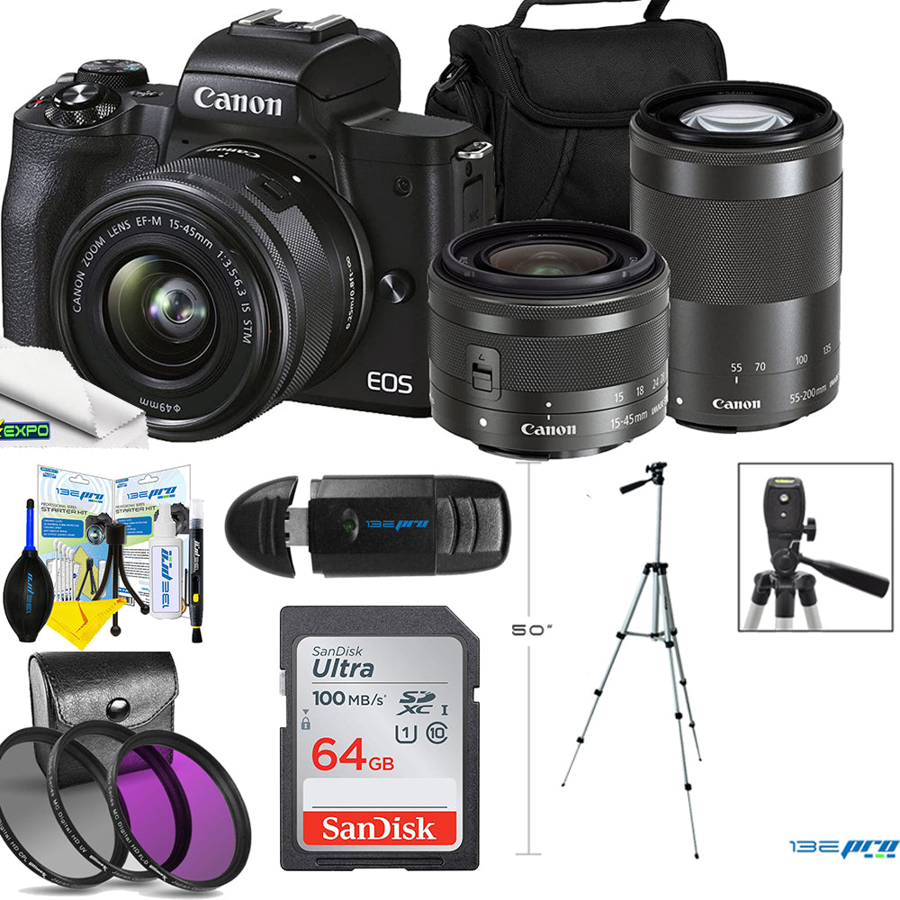 Mirrorless Camera with 15-45mm and 55-200mm Lenses (Black) D5616