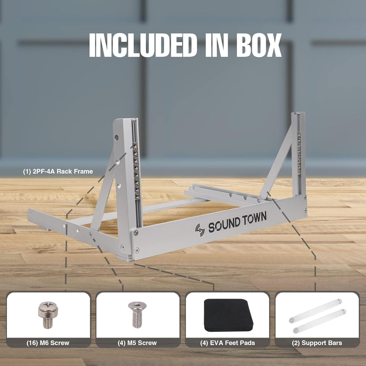 Aluminum 2-Post Desktop Open-Frame Rack D8450