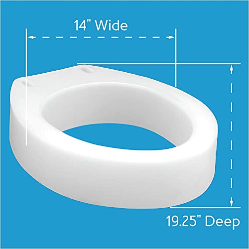 Toilet Seat Riser, Elongated Raised Toilet Seat, 3.5 inches, 300 Pound Weight Capacity W652547