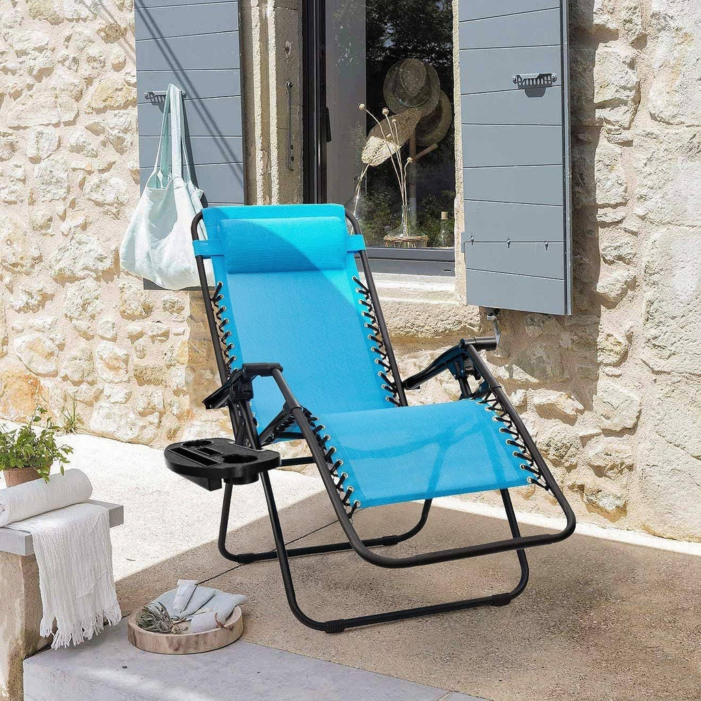 Set of 2 Black Zero Gravity Folding Lounge Chairs B7314