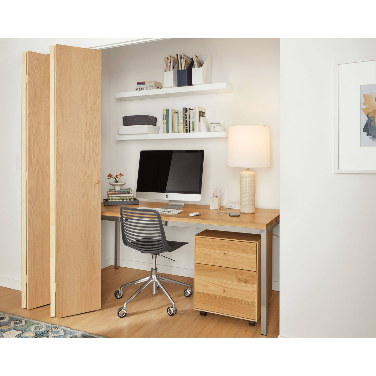 Grey Mini Swivel Office Chair H66687