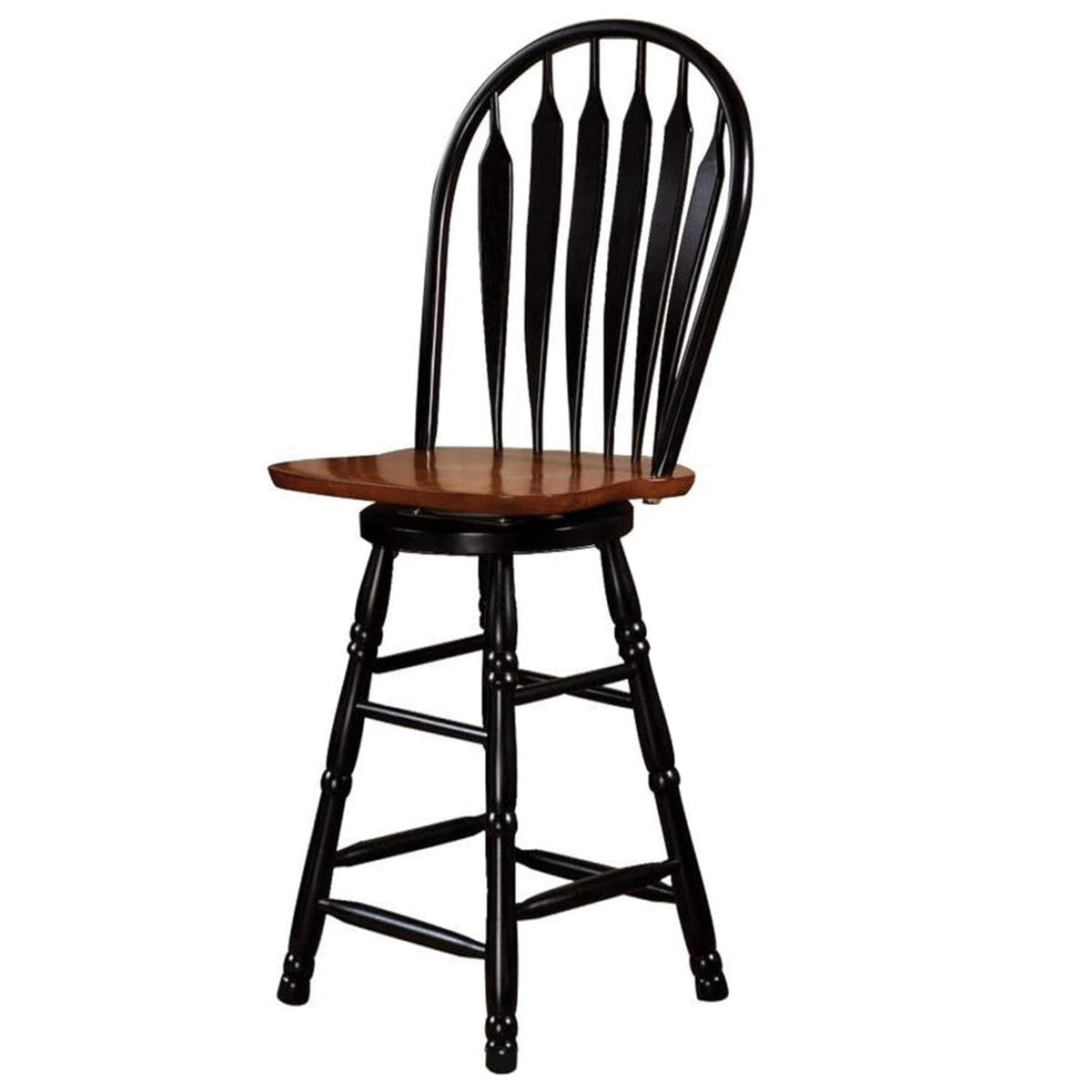 Antique Black/Cherry Swivel Barstool, 30" J9952