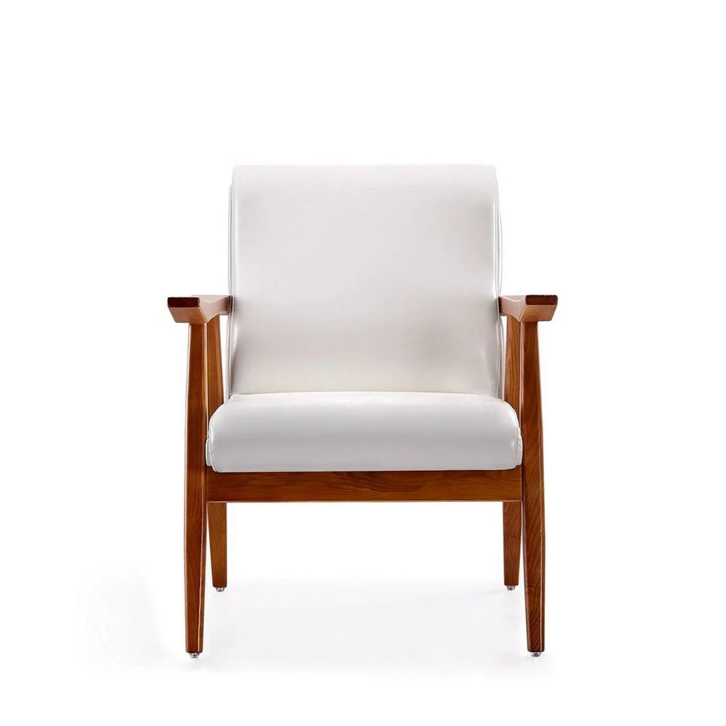 White and Amber Faux Leather Accent Chair Set of 2 A707848