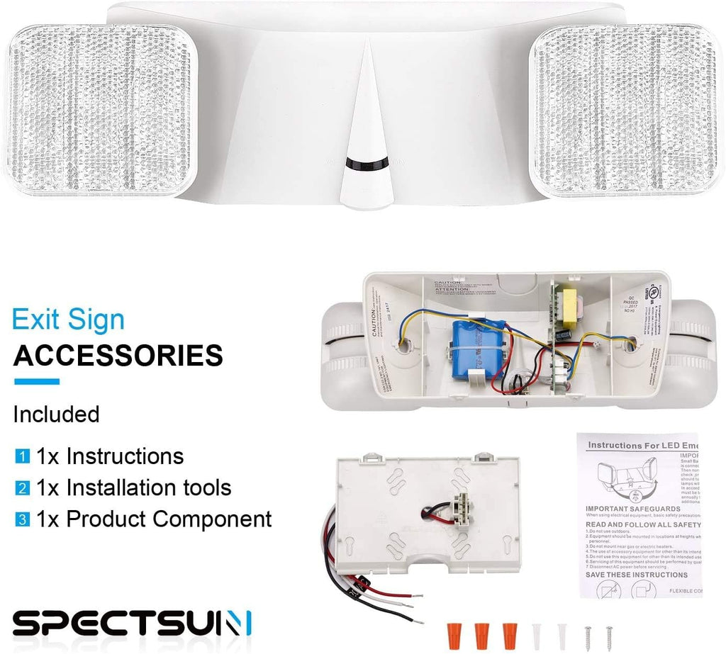 6 Pack LED Exit Sign with Emergency Light A883