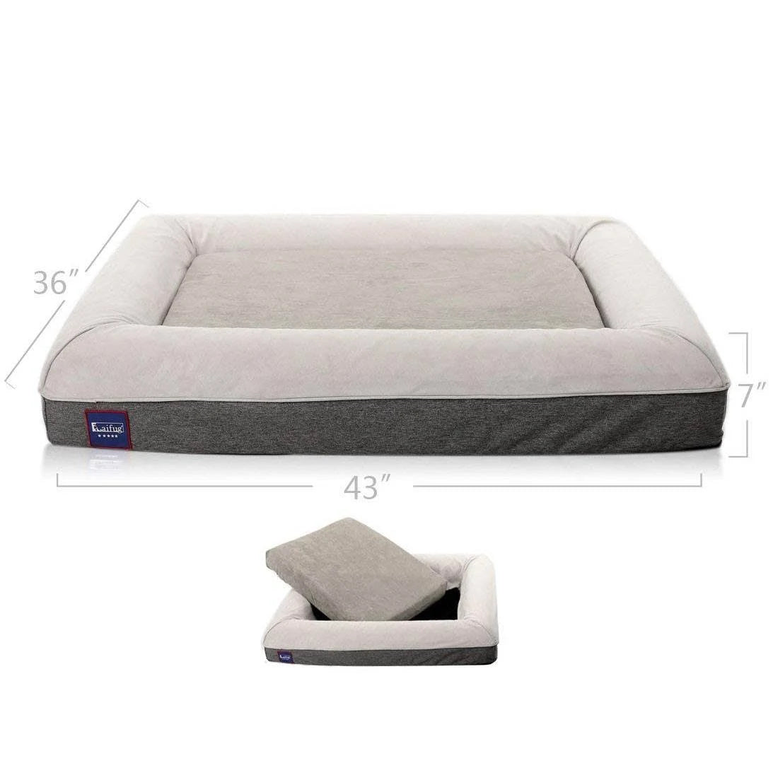 Orthopedic Memory Foam Large Dog Bed with Water Proof Liner X667452
