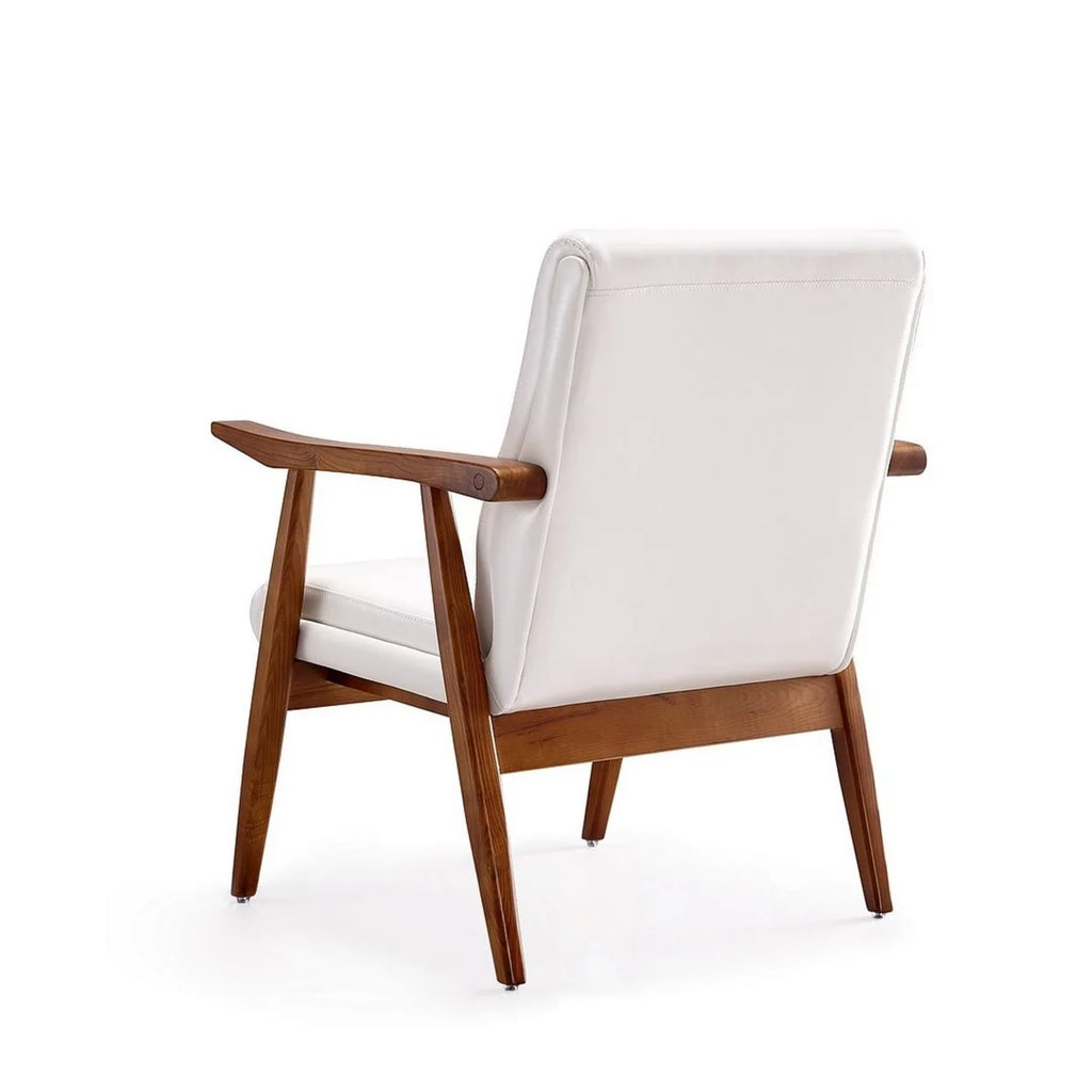 White and Amber Faux Leather Accent Chair Set of 2 A707848