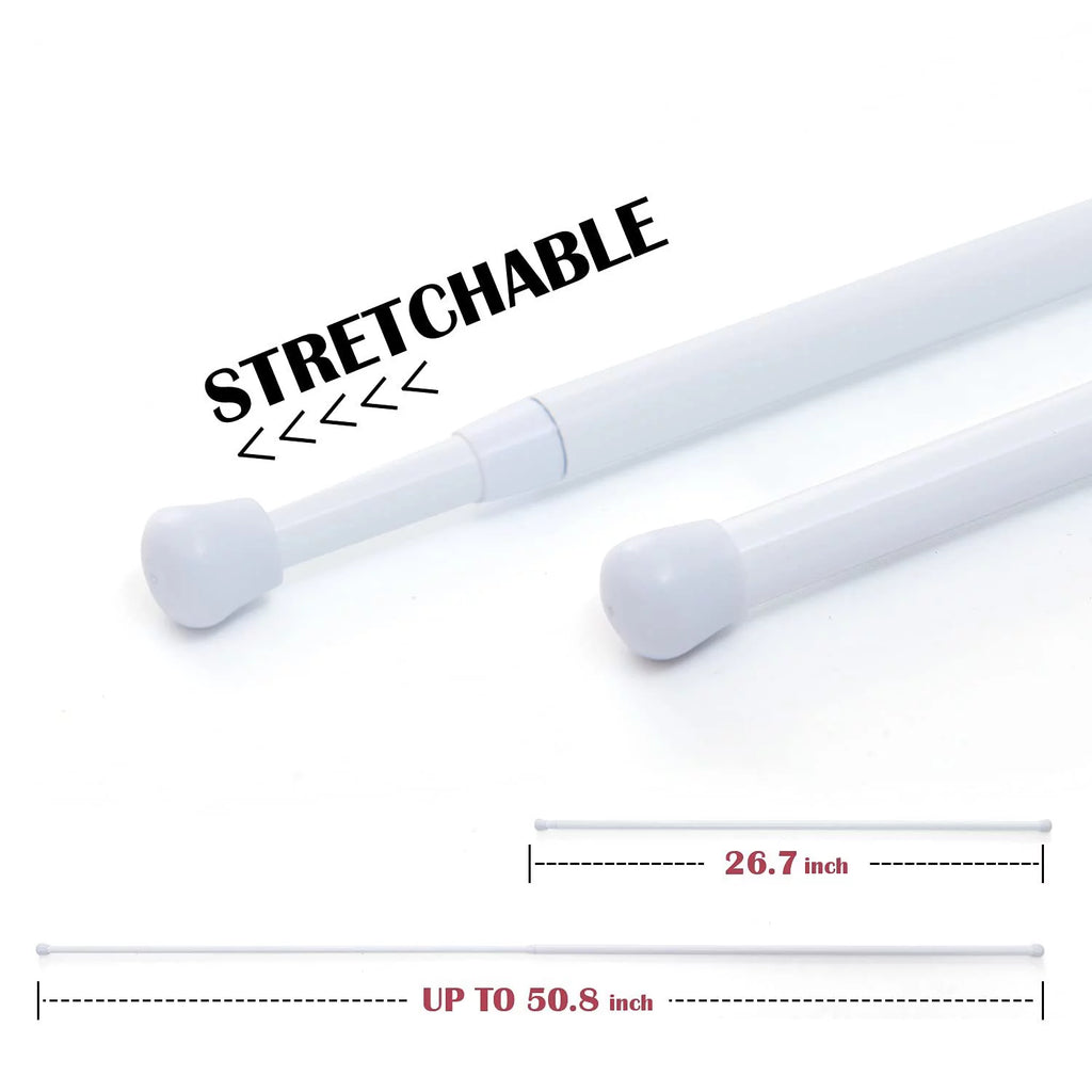 White 26" - 48" Adjustable Door Curtain Rods E17155