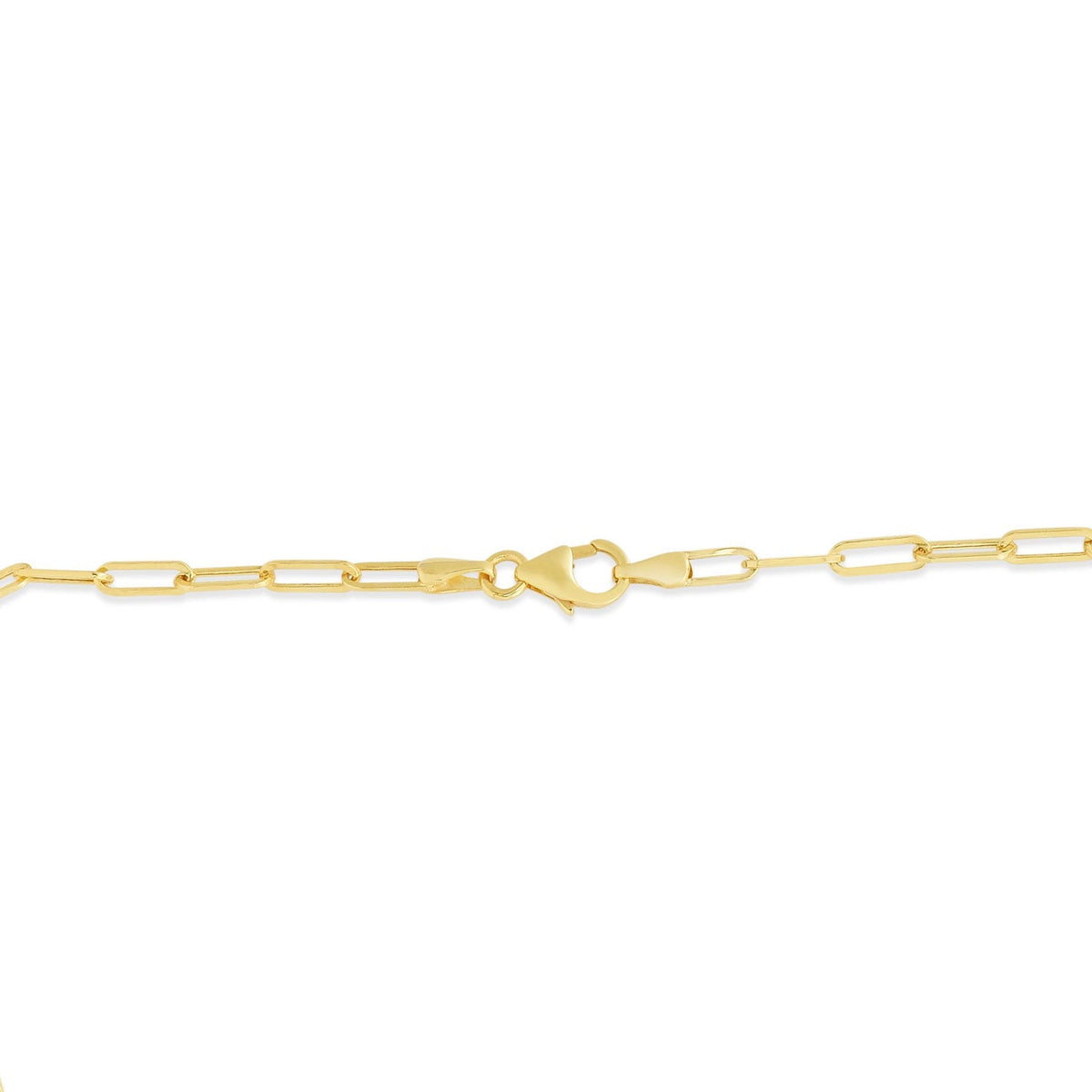 14K Yellow Gold Heart Two-tone Medallion Necklace on Paperclip Chain with Lobster Clasp - 18" S5128