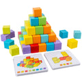 Wooden Building Blocks Stacking Game with Cards Sensory Toys D54482