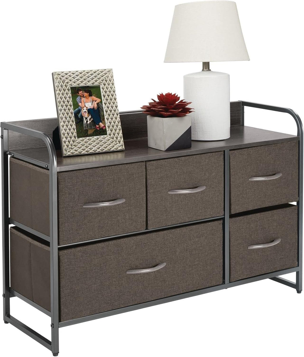 Bronze Linen 5 Drawer Storage Dresser K32092