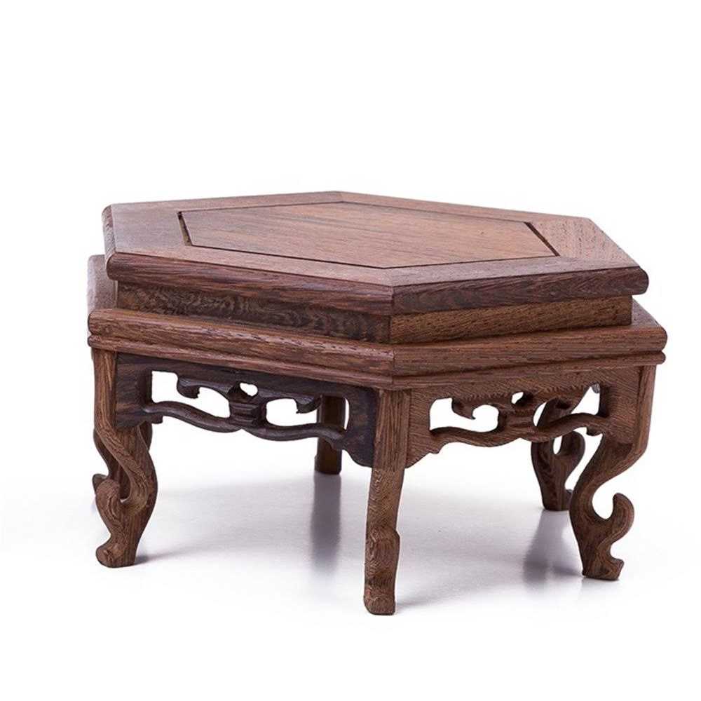 Hand Craft Hexagon Rosewood Fishbowl Vase Stand M485