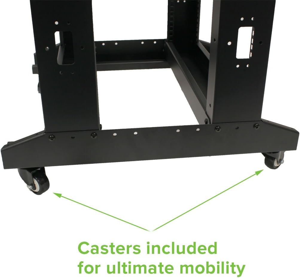 22U 4-Post Open Frame Server Rack with Casters C557
