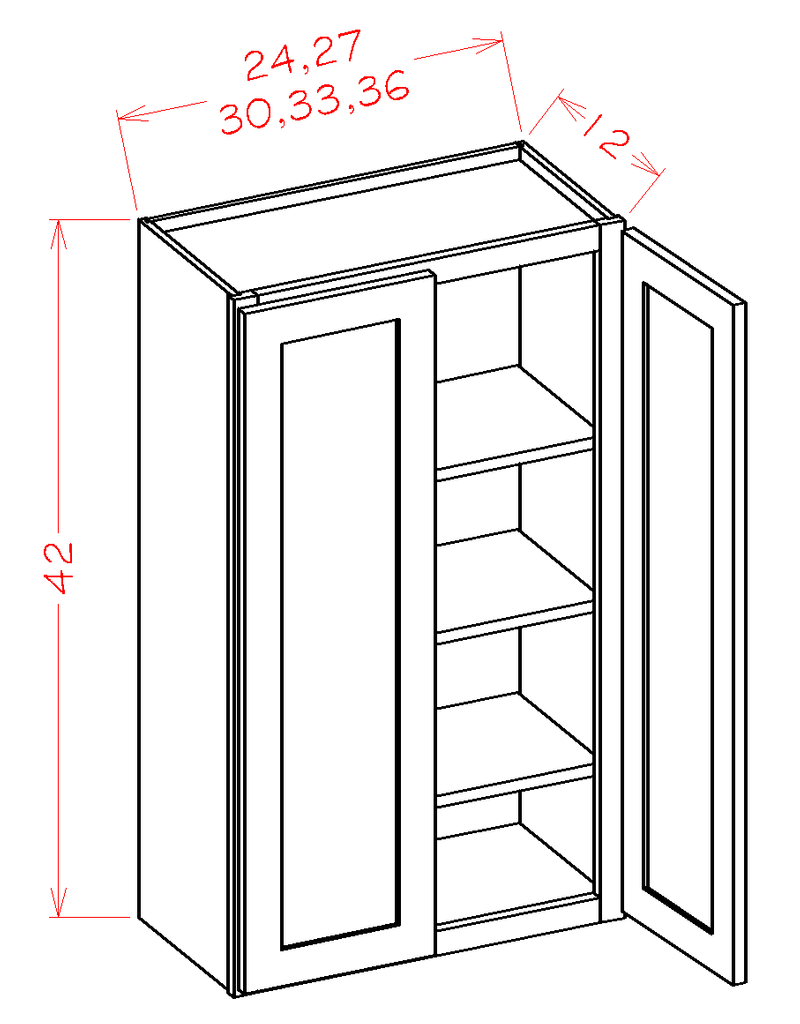 White 2 Doors 2 Shelves Wall Cabinet D1206