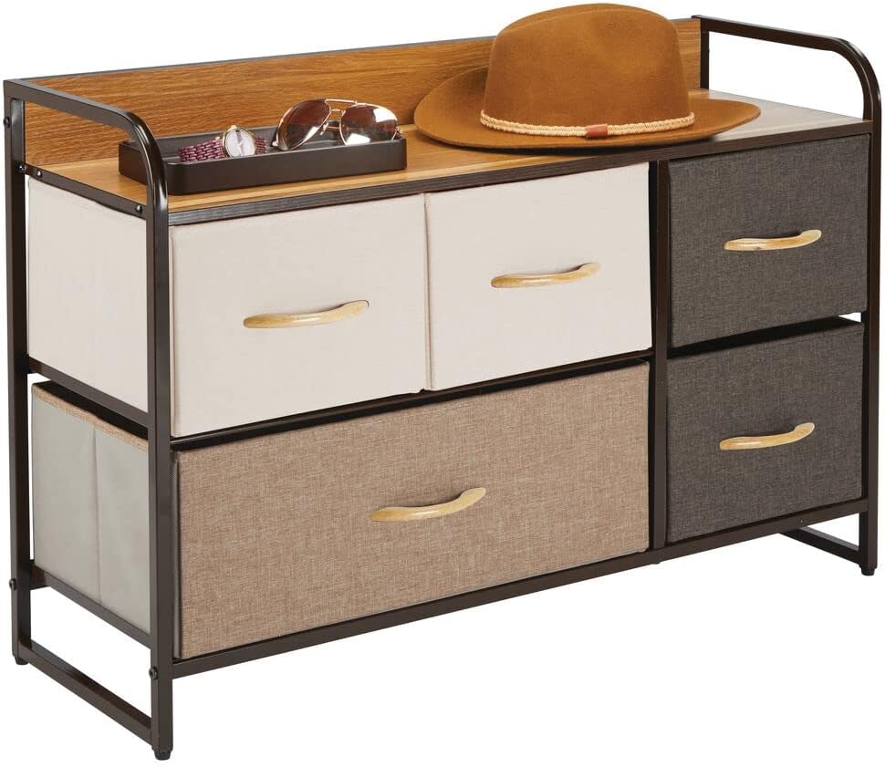 Bronze Linen 5 Drawer Storage Dresser K32092
