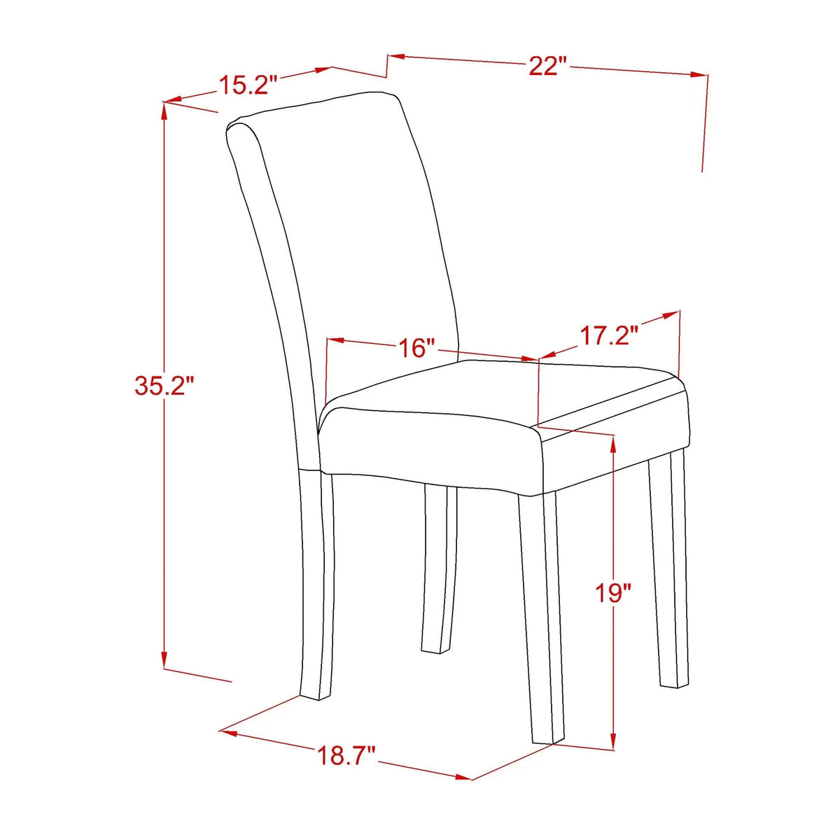 60 Inch Rectangular Dining Table And Six Parson Chair L14393