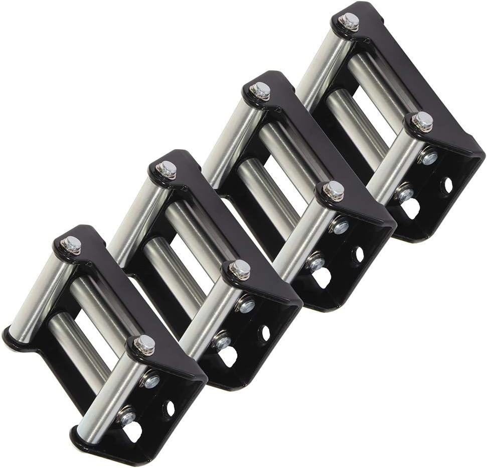 ATV Winch Roller Fairlead 3000-4000 LBs 4-Way Roller Cable Guide Pack of 2 I9781