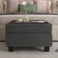 Dark Gray Storage Ottoman R149