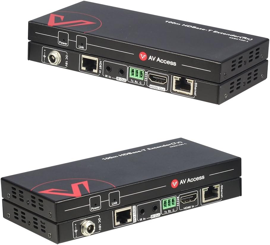 HDBaseT HDMI Extender Over Single Cat6a/7, 4K@60Hz 330ft/100m, PoE IR RS232 HDCP2.2, HDR, Dolby Atmos & DTS:X, CEC, HDMI Balun B4743