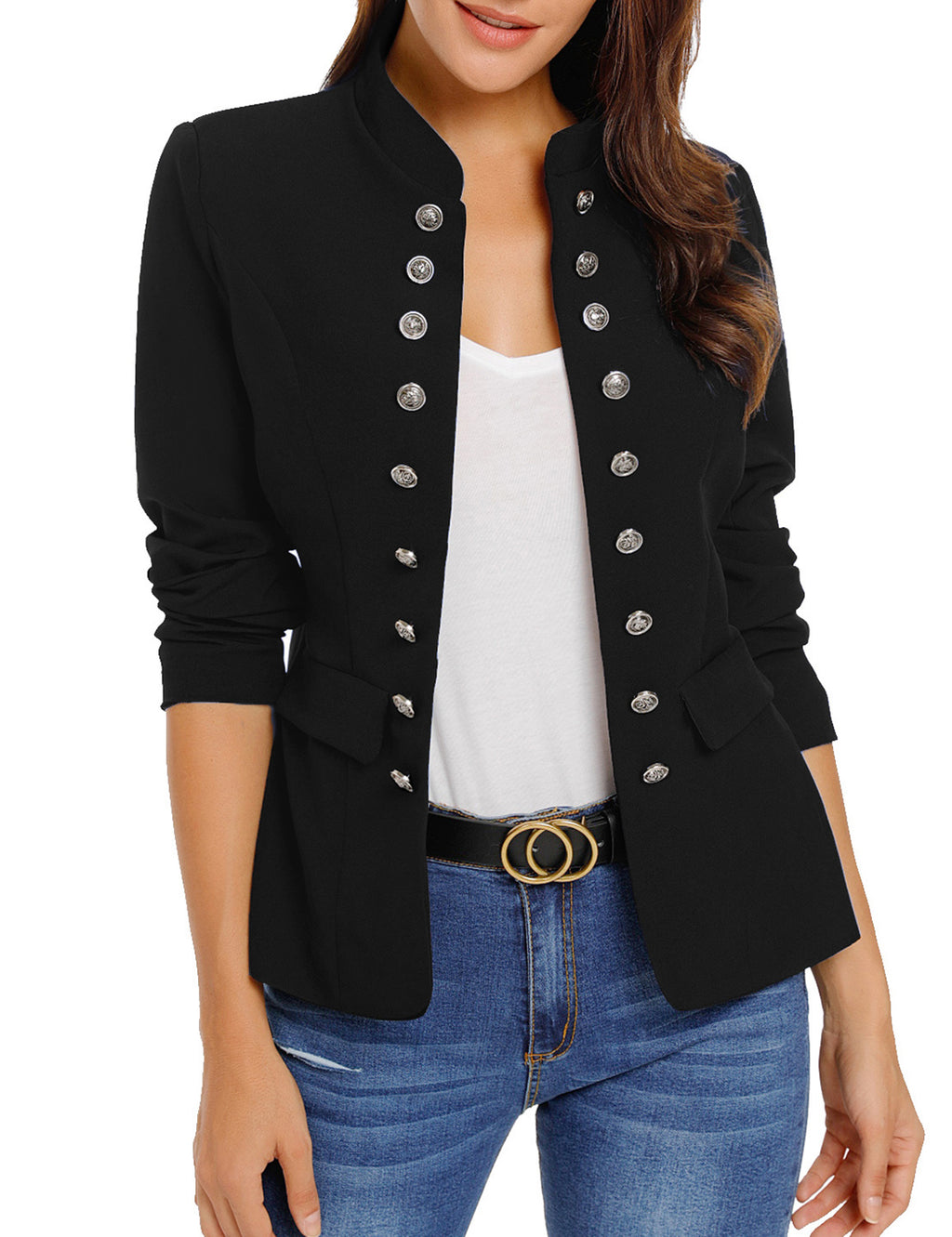 Women's Button Military Blazer Jacket Suit O308522