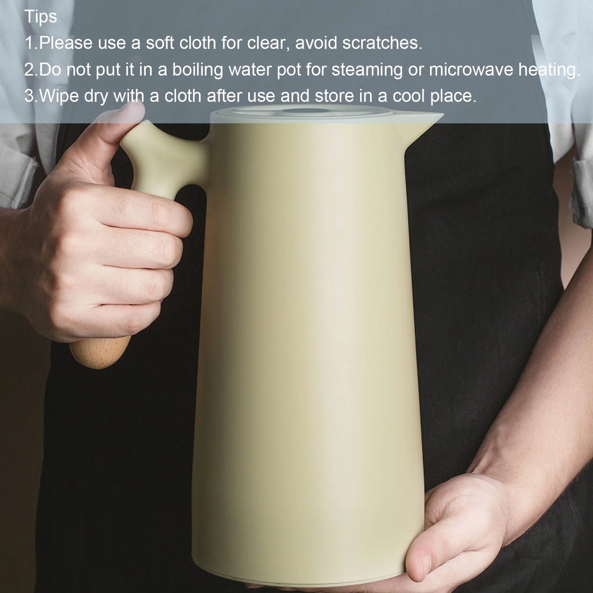 Large Thermal Coffee Carafe Double Walled Glass Liner Insulation Pot Q30147