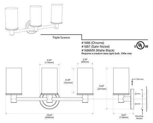 Triple Sconce Satin Nickel T672