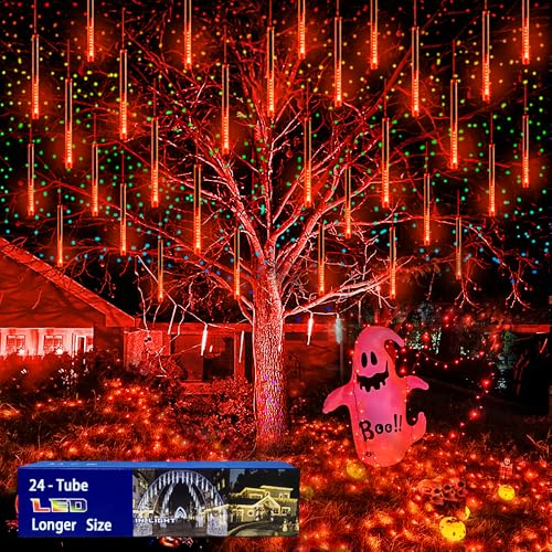 Orange Meteor Shower Icicle String Lights O7905