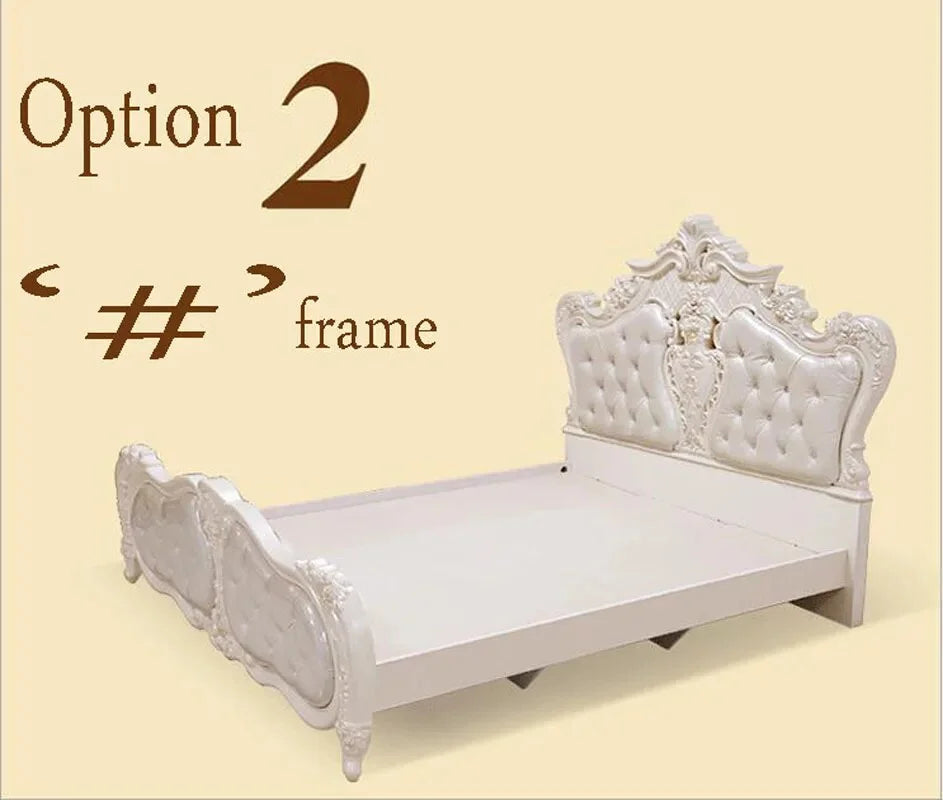 Solid Wood Leather Bed U48162