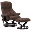 Brown Faux Leather Massage Recliner with Ottoman J483