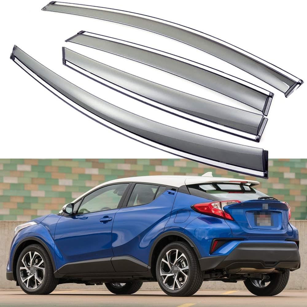 Car Window Visor Vent Shade Deflector Sun/Rain/Fog Guards Pack of 2 A223