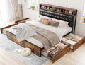 Queen Bed Frame with 4 Drawers Upholstered Q976627