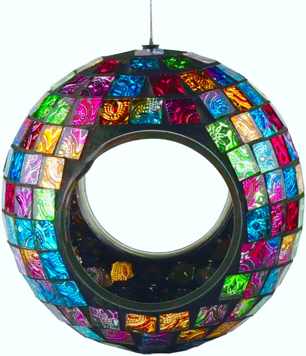 Mosaic Glass Hanging Bird Feeder O447762