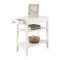 White 3-Tier End Table with Drawer P69854